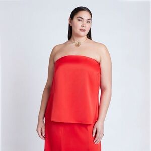 🆕 Eloquii Column Satin Top in True Red